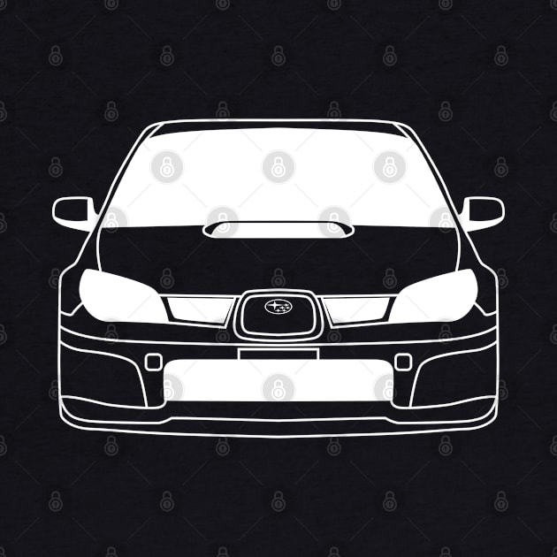 Subaru Impreza WRX STI White Outline by kindacoolbutnotreally